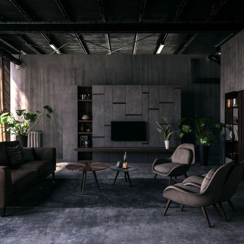 Couleurs sombres (Noir, gris anthracite, bleu marine, vert forêt /  Styles : industriel, contemporain, élégant, gothique...)
